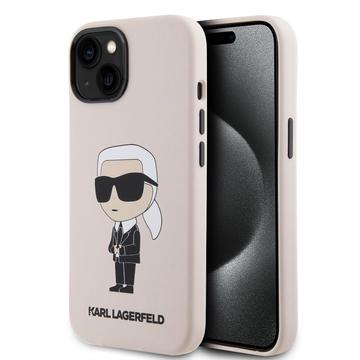 Funda de Silicona Karl Lagerfeld Ikonik para iPhone 15 - Rosa