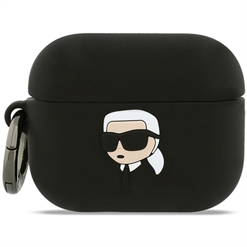 Carcasa de Silicona Karl Lagerfeld Karl Head 3D para AirPods Pro 3 - Negro