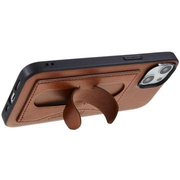 Carcasa Recubierta iPhone 14 Plus with Tapa y Pata de Cabra - Marrón