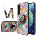 Carcasa Híbrida Checkered Pattern para Samsung Galaxy S23 5G - Mandala Colorido