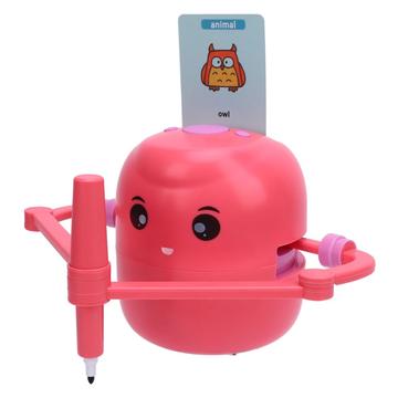 Robot de Aprendizaje Artístico Infantil Máquina de Dibujar con 100 Fichas de Actividades - Rosa Fuerte