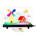Tablero de dibujo LED para niños con 7 rotuladores y efectos de luz de colores - 26x35cm