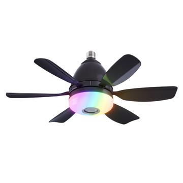 LEC017R Ventilador de techo regulable RGB de 3 velocidades con altavoz Bluetooth - Negro