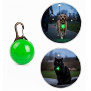 Colgante luminoso LED para collar de mascota - Luz de seguridad antipérdida para perros y gatos - Verde
