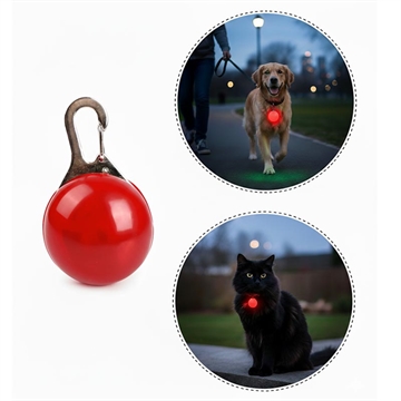 Colgante Luminoso LED para Collar de Mascota - Luz de Seguridad Anti-Pérdida para Perros y Gatos - Rojo