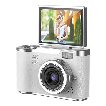 LK007 Cámara digital con pantalla abatible y tarjeta de memoria de 32GB - Blanco