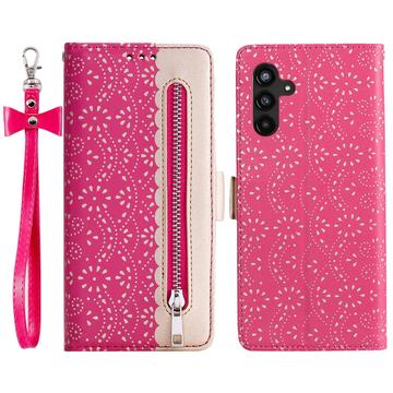 Funda Lace Pattern para Samsung Galaxy S23 FE - Estilo Cartera