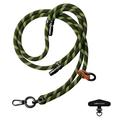 Leeu Design Cordón universal para teléfono cruzado a rayas - 160cm, 8mm - Verde