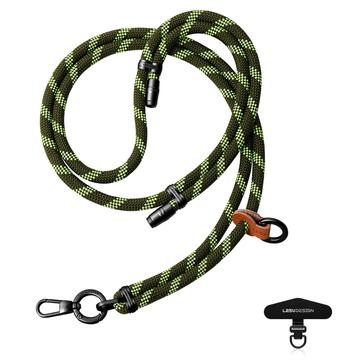 Leeu Design Cordón universal para teléfono cruzado a rayas - 160cm, 8mm - Verde