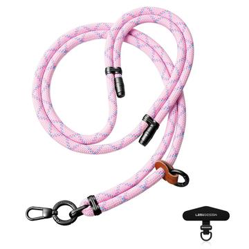 Leeu Design Cordón universal a rayas para teléfono - 160cm, 8mm - Rosa