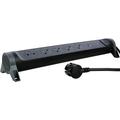 Legrand 049429 Regleta giratoria de 5 tomas 2P+T con USB-A y USB-C - 3680W/16A - Negro