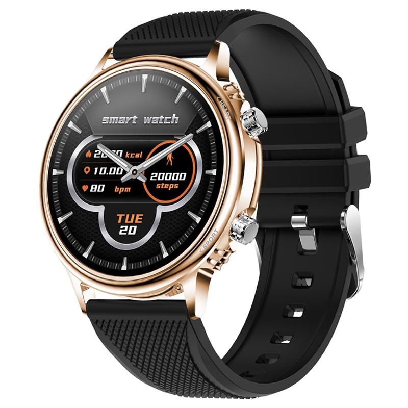 Reloj Inteligente a Prueba de Agua Lemonda Smart CF81 - IP67 - Dorado /  Negro