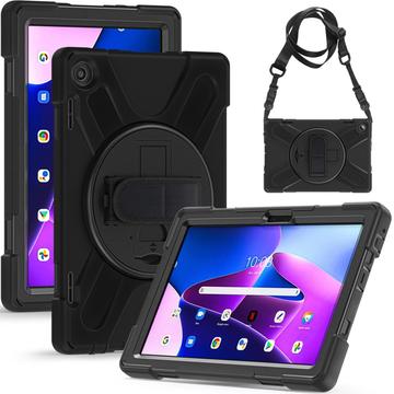 Funda con Correa de Mano Heavy Duty 360 para Lenovo Tab M10 Gen 3 - Negro