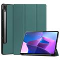 Funda Inteligente de Tres Pliegues para Lenovo Tab P12 Pro - Verde