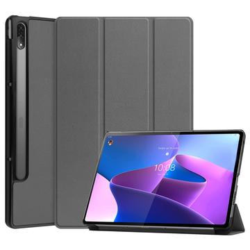 Funda Inteligente de Tres Pliegues para Lenovo Tab P12 Pro - Gris