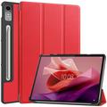 Funda Inteligente de Tres Pliegues para Lenovo Tab P12 - Rojo