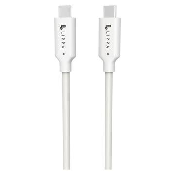 Lippa Cable USB-C / USB-C - 1m, 10Gbps, 100W - Blanco