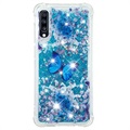 Carcasa de TPU Liquid Glitter para Samsung Galaxy A70 - Mariposa Azul