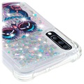 Carcasa de TPU Liquid Glitter para Samsung Galaxy A70 - Búho