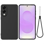 Samsung Galaxy S25 Edge Funda de silicona líquida con correa de mano