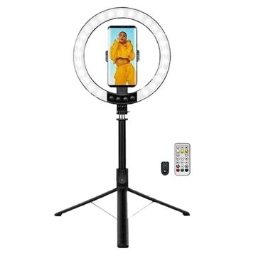 LogiLink AA0156 Anillo de luz LED con palo/trípode selfie y disparador remoto