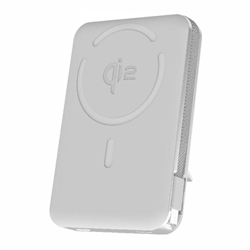 M02B 10000mAh Qi2 Magnetic Wireless Power Bank con soporte - 35W - Blanco