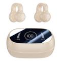 M47 Earclip Auriculares inalámbricos de conducción ósea con micrófono Auriculares Bluetooth 5.3 para juegos Auriculares deportivos con reducción de ruido - Nude