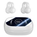 M47 Earclip Auriculares inalámbricos de conducción ósea con micrófono Auriculares Bluetooth 5.3 para juegos Auriculares deportivos con reducción de ruido - Blanco