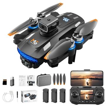 Drone plegable sin escobillas M6 con cámaras duales y evasión de obstáculos - Negro