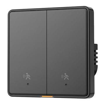 MG-KG126 Interruptor inteligente con radar Zigbee / Interruptor de pared con sensor humano - 2 vías, 1 vía - Negro