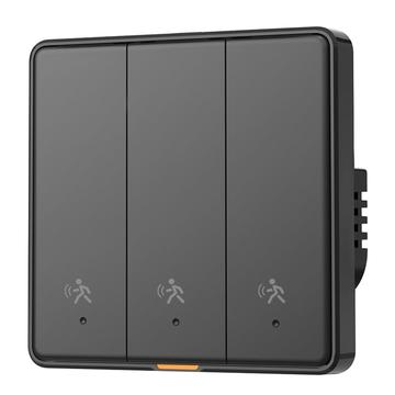 MG-KG126 Interruptor inteligente con radar Zigbee / Interruptor de pared con sensor humano - 3 vías, 1 vía - Negro
