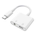 MH-CM33S Adaptador de audio de USB-C a 3.5mm compatible con PD 3.0 - Blanco