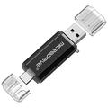 Unidad flash MICRODRIVE 2 en 1 USB 2.0 / USB-C de 64GB - Negro