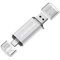 Unidad flash MICRODRIVE 2 en 1 USB 2.0 / USB-C de 64GB - Blanco