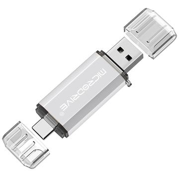 Unidad flash MICRODRIVE 2 en 1 USB 2.0 / USB-C de 64GB - Blanco