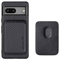 Carcasa Magnética con Tarjetero para Google Pixel 7 - Fibra de Carbon - Negro