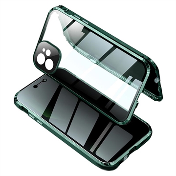 Carcasa Magnética con Cristal Templado de Privacidad para iPhone 11 - Verde