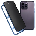 Carcasa Magnética con Cristal Templado de Privacidad para iPhone 15 Pro Max - Azul