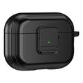 Funda magnética para Apple AirPods Pro , Diseño de hebilla Bluetooth Auricular TPU Cubierta con mosquetón