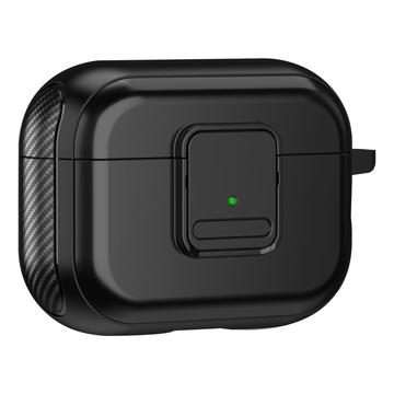 Funda magnética para Apple AirPods Pro , Diseño de hebilla Bluetooth Auricular TPU Cubierta con mosquetón
