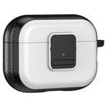 Funda magnética para Apple AirPods Pro , Diseño de hebilla Bluetooth Auricular TPU Cubierta con mosquetón - Negro + Blanco