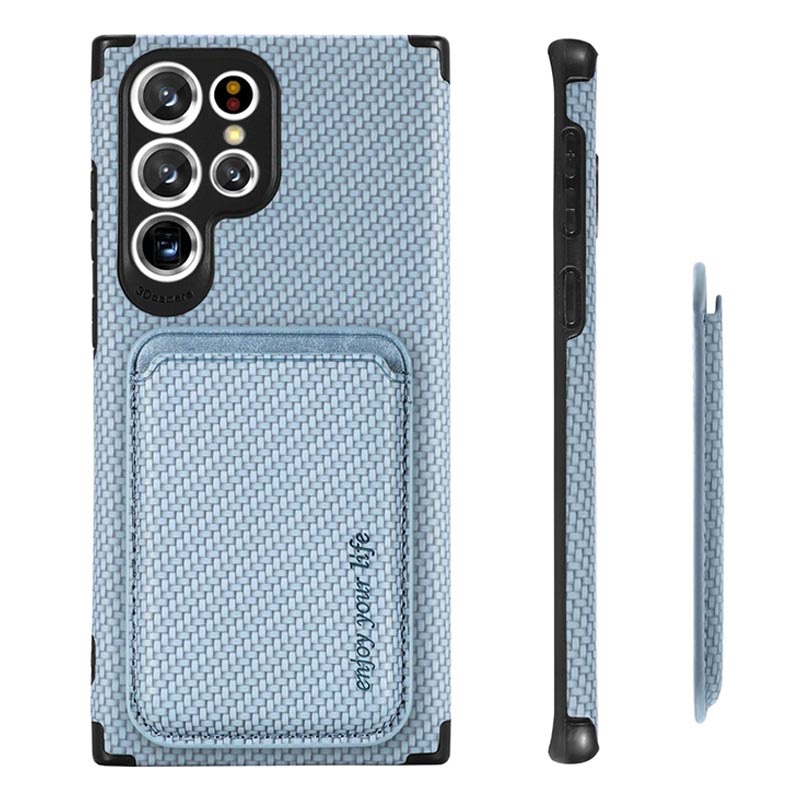 Carcasa con Tarjetero para Samsung Galaxy S22 Ultra 5G Fibra de Carbon