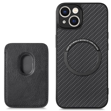 Carcasa con Tarjetero para iPhone 14 - Fibra de Carbon - Negro