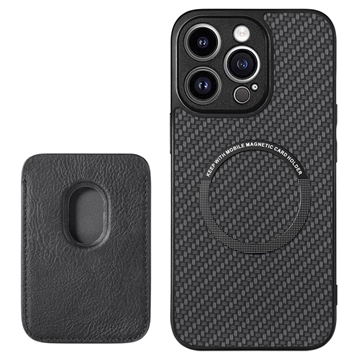 Carcasa con Tarjetero para iPhone 15 Pro - Fibra de Carbon - Negro