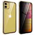 Carcasa Magnética con Cristal Templado de Privacidad para iPhone 11 - Dorado
