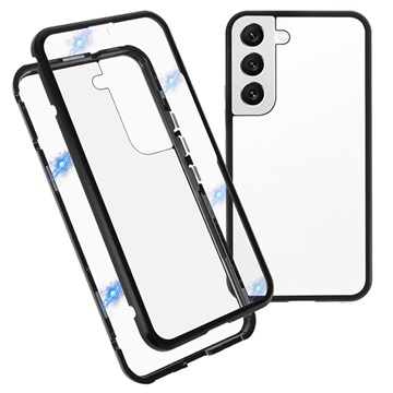 Samsung Galaxy A50 Magnetic Case with Tempered Glass Back - Black