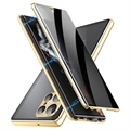 Carcasa Magnética con Cristal Templado para Samsung Galaxy S23 Ultra 5G - Privacidad - Dorado