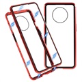 Carcasa Magnética con Cristal Templado para OnePlus 7T - Rojo