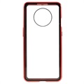 Carcasa Magnética con Cristal Templado para OnePlus 7T - Rojo