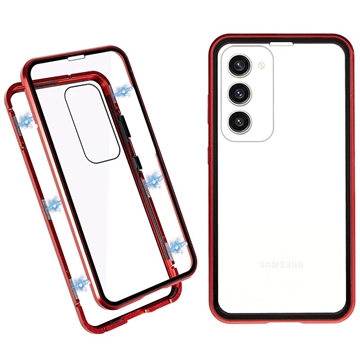 Carcasa Magnética con Cristal Templado para Samsung Galaxy S23+ 5G - Rojo